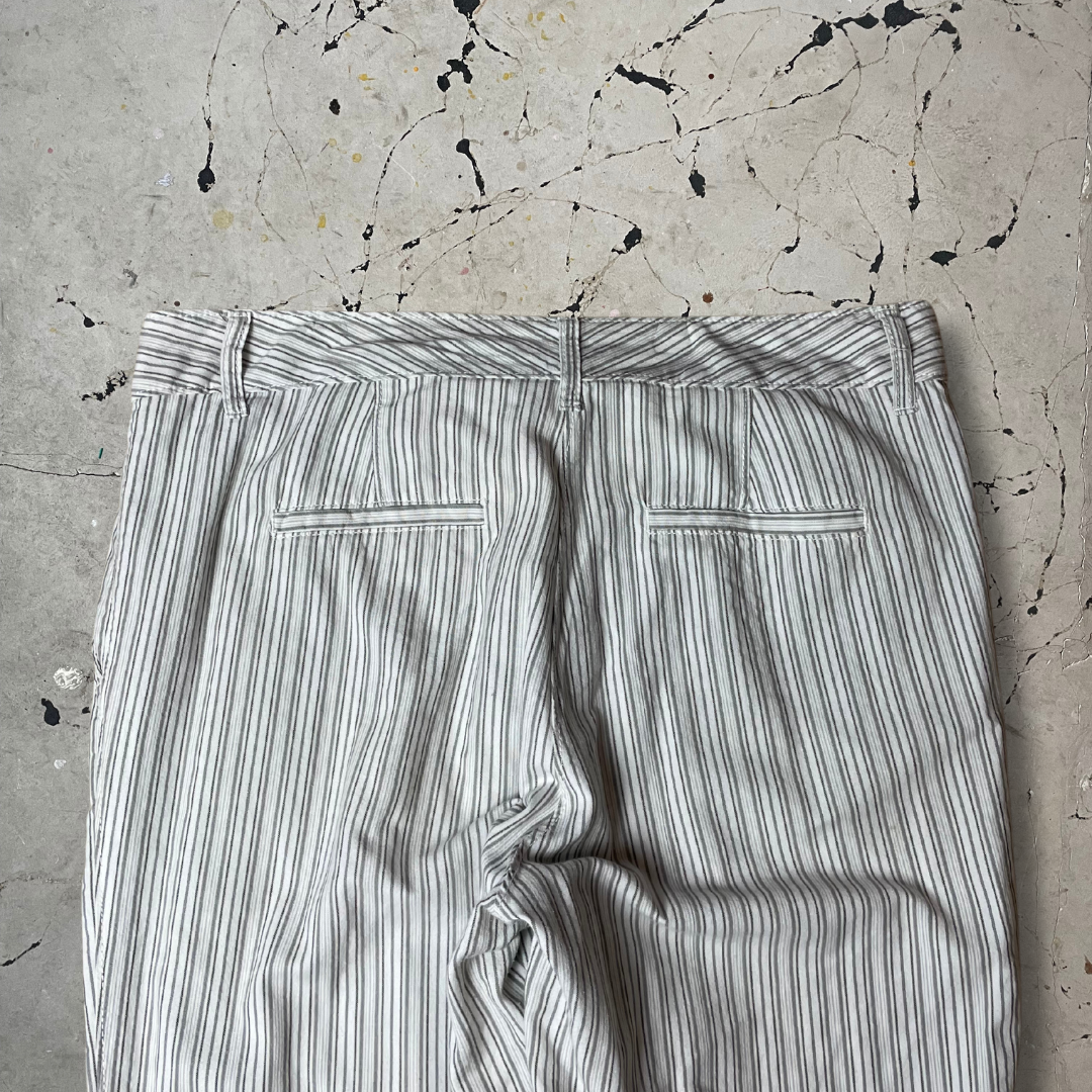 Vintage y2k Low Rise White Pinstripe Trousers