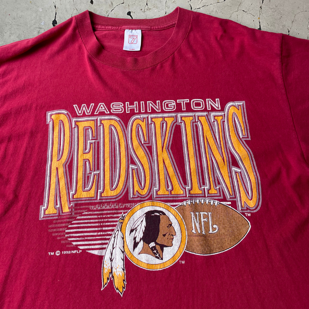 Vintage Logo 7 Washington Redskins Single Stitch T-Shirt