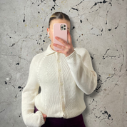 Vintage Cream Button Up Knit Jumper