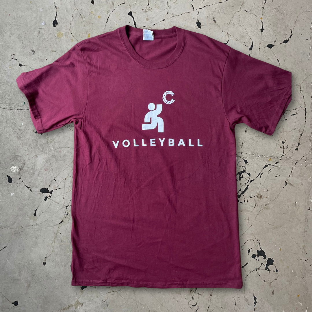 Vintage Volleyball Burgundy Single Stitch T-shirt