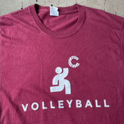 Vintage Volleyball Burgundy Single Stitch T-shirt