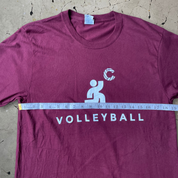 Vintage Volleyball Burgundy Single Stitch T-shirt