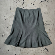 Vintage y2k Khaki Flared Midi Skirt