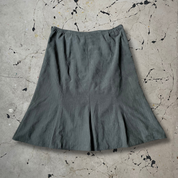 Vintage y2k Khaki Flared Midi Skirt