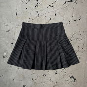 Vintage y2k 00s Black Pinstripe Pleated Mini Skirt