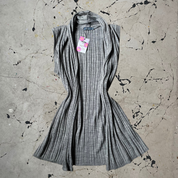 Vintage y2k Grey Sleeveless Knit Cardigan