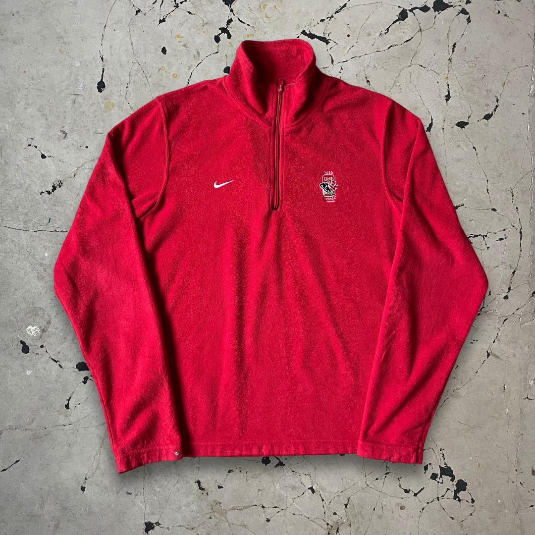 Vintage 90s Nike Red 3/4 Zip Fleece