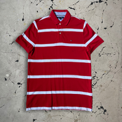 Tommy Hilfiger Red and White Stripped Polo Shirt