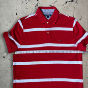 Tommy Hilfiger Red and White Stripped Polo Shirt