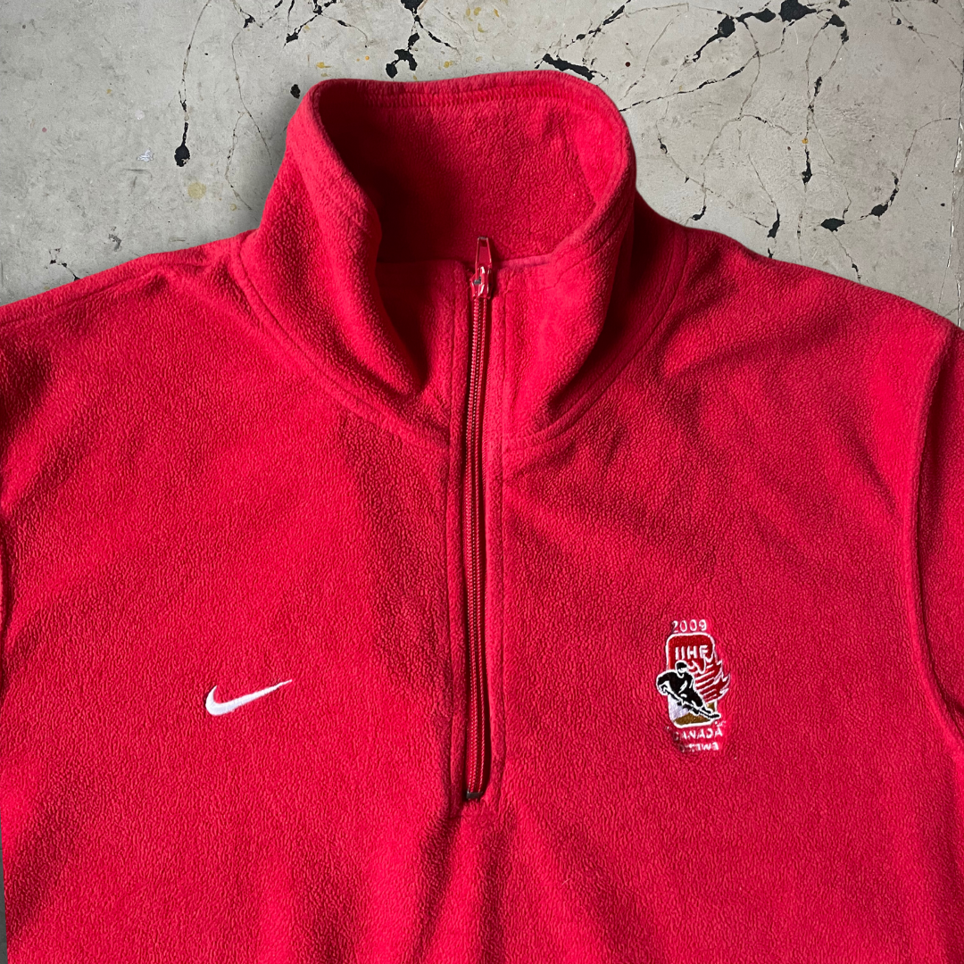 Vintage 90s Nike Red 3/4 Zip Fleece