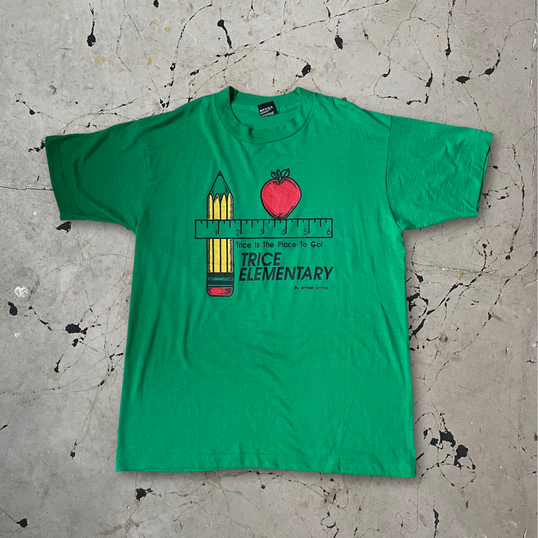 Vintage "Trice Elementary" Screen printed Single Stitch T-shirt