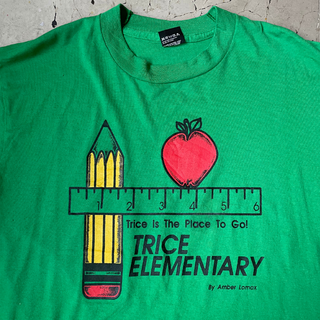 Vintage "Trice Elementary" Screen printed Single Stitch T-shirt