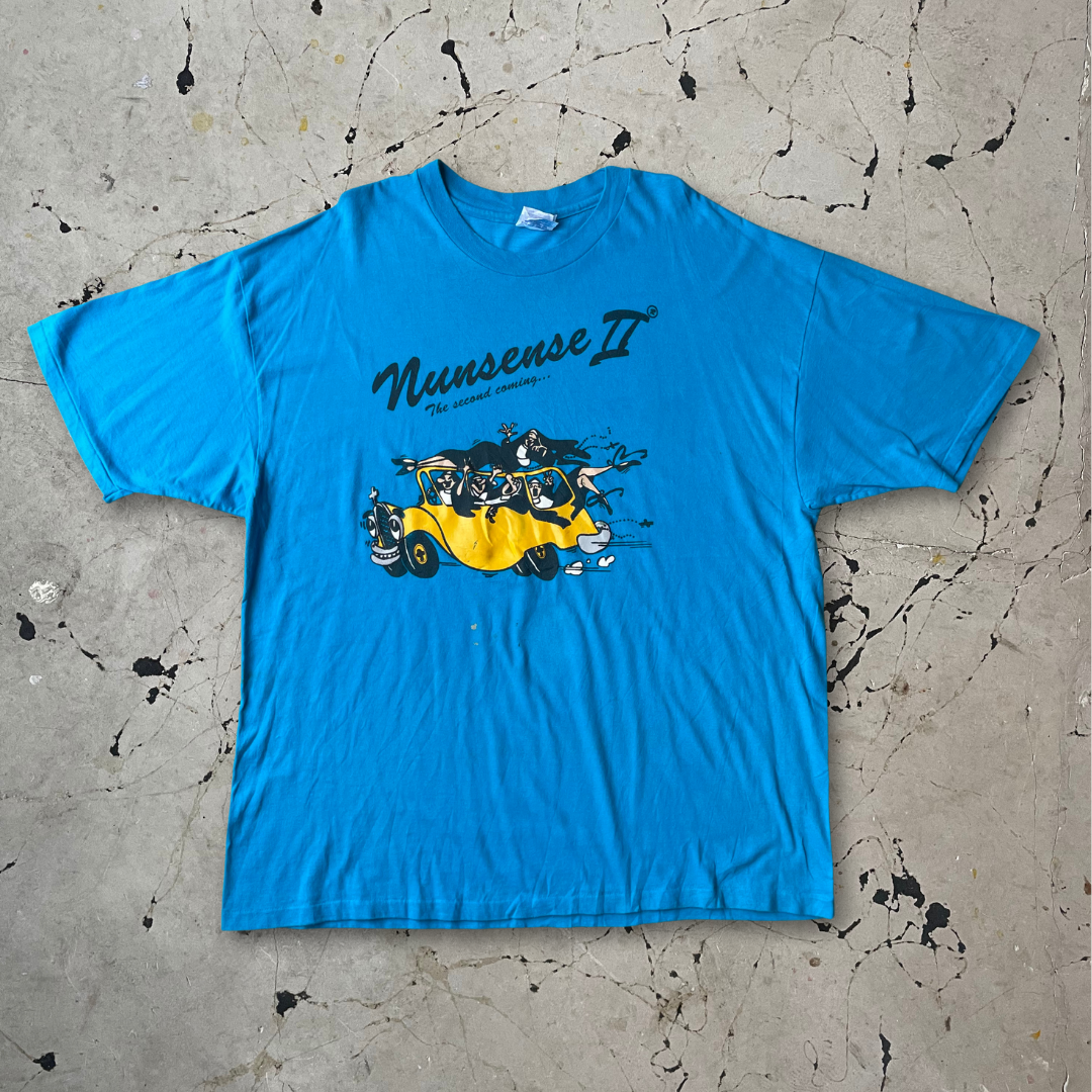 Vintage 1990s Blue Nunsense The Second Coming T-shirt