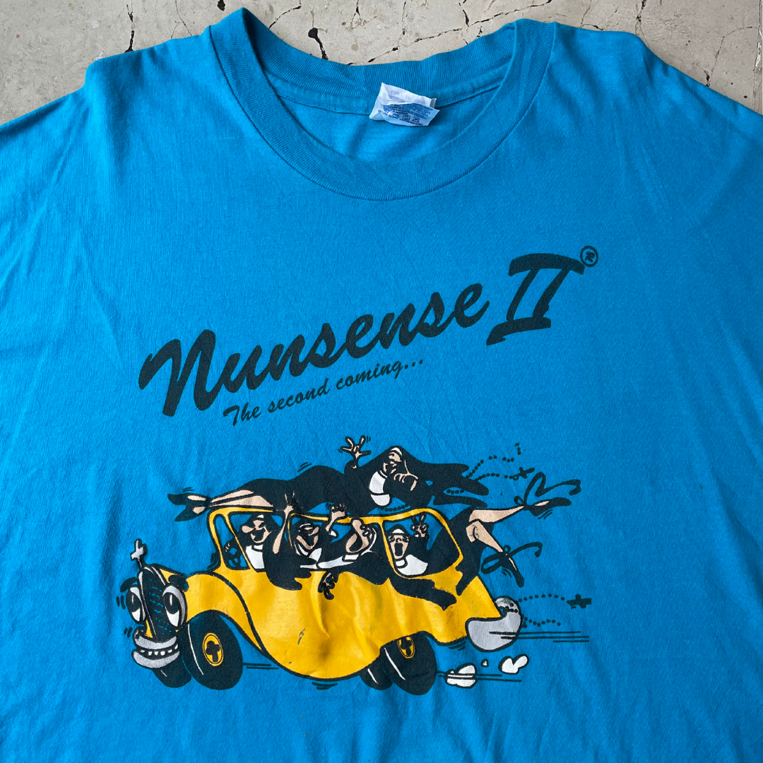 Vintage 1990s Blue Nunsense The Second Coming T-shirt