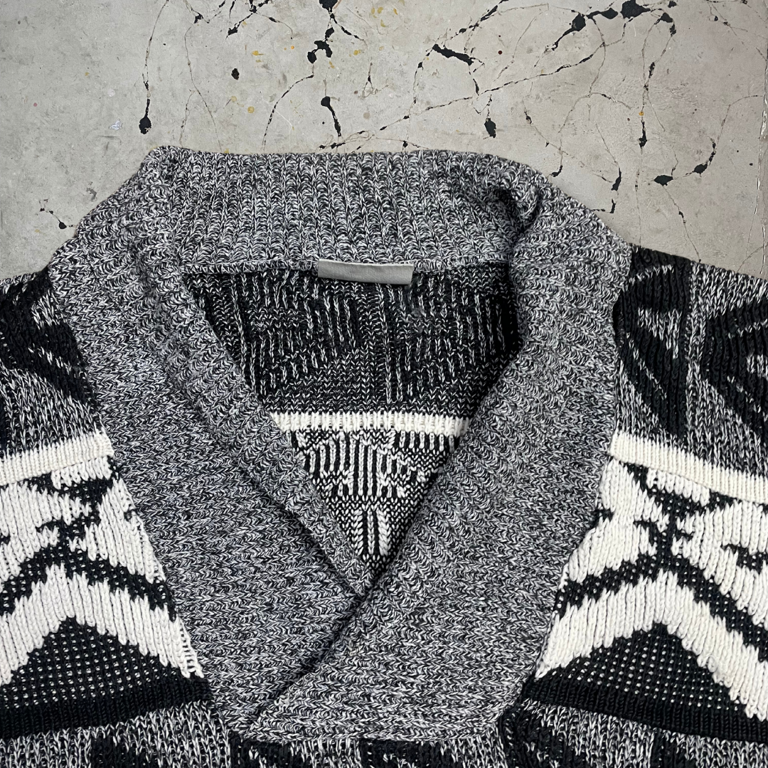 Vintage Grey Grandad Style Knit  Jumper