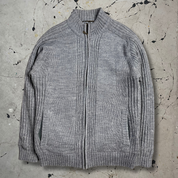 Vintage Grey Zip up Knit Jumper