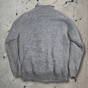 Vintage Grey Zip up Knit Jumper