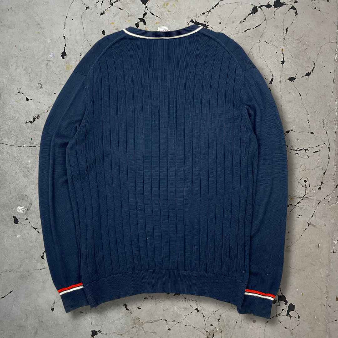 Vintage Lacoste Cable Knit v Neck Jumper