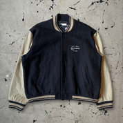 Vintage Black and Beige American Baseball Varsity Jacket