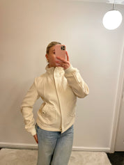 Vintage 00s Cream Wool Blend Zip up Jacket