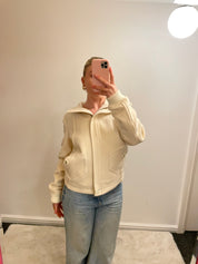 Vintage 00s Cream Wool Blend Zip up Jacket