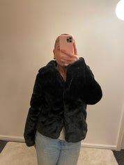 Vintage y2k Black Faux Fur Jacket