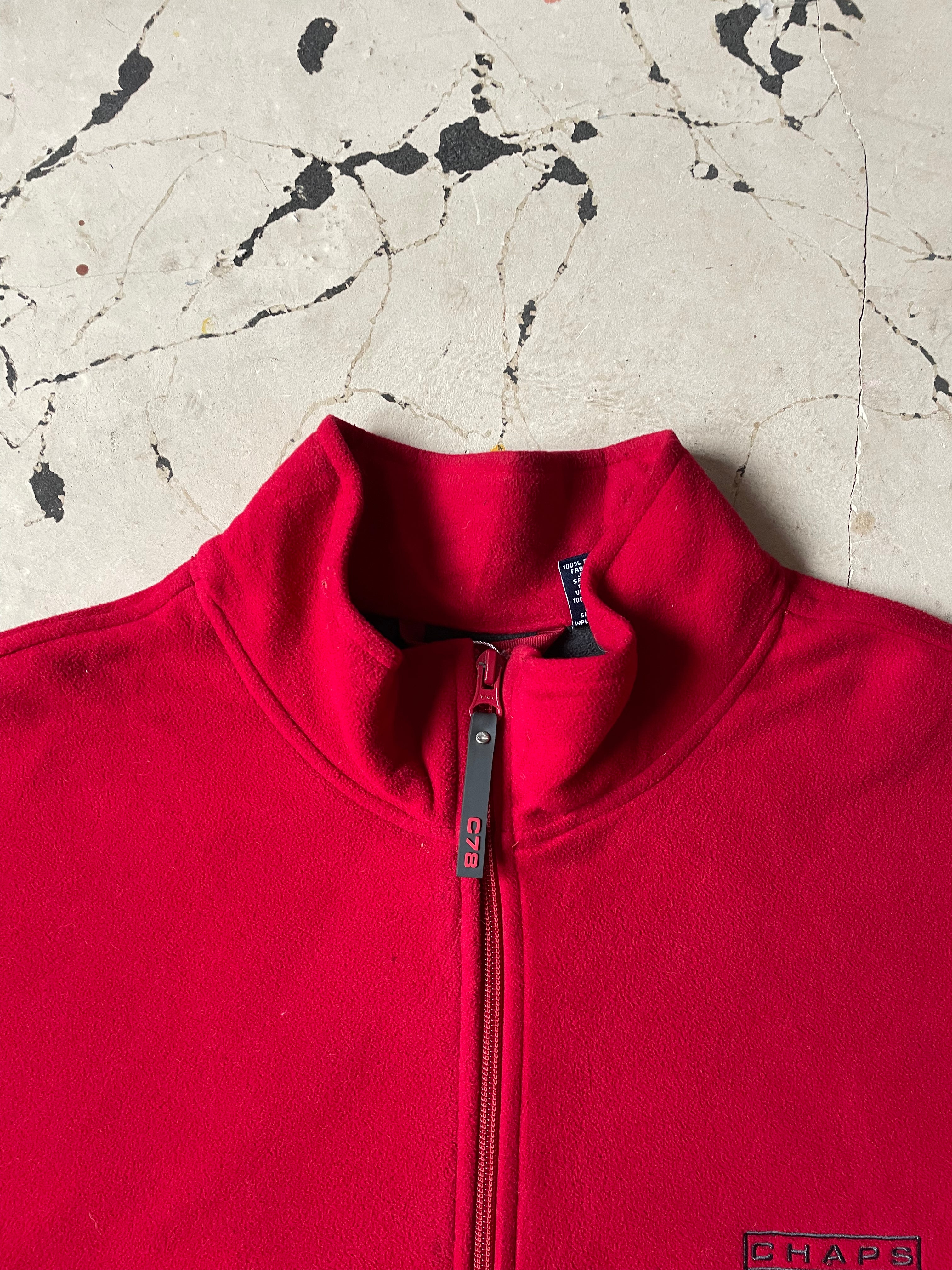 Vintage Chaps Red Full Zip Fleece