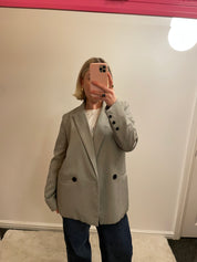 Vintage Oversized Grey Womens Blazer