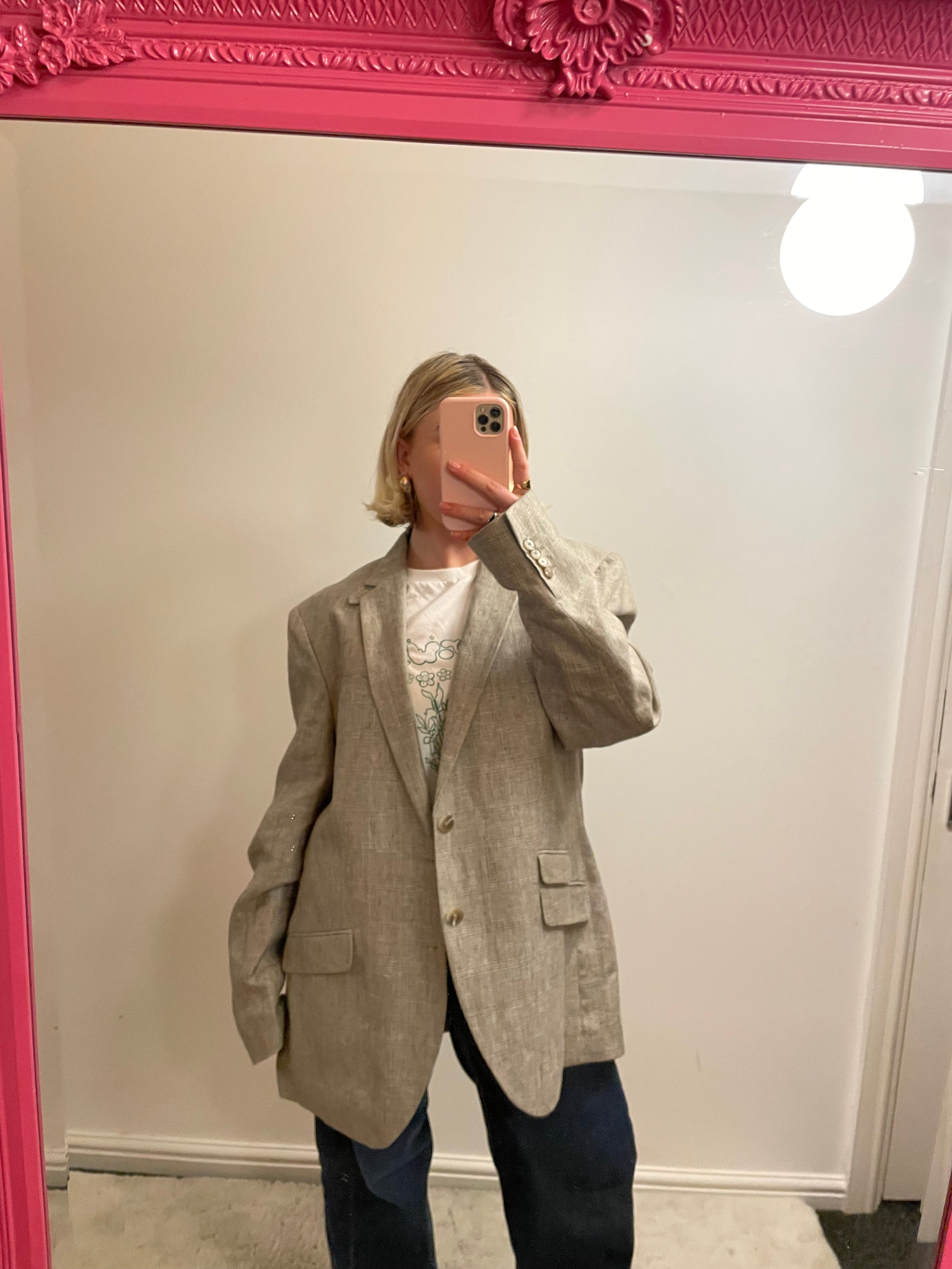 Vintage Oversized Grey Womens Blazer