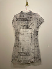 Urban Outfitters Mesh Newspaper Print Dress