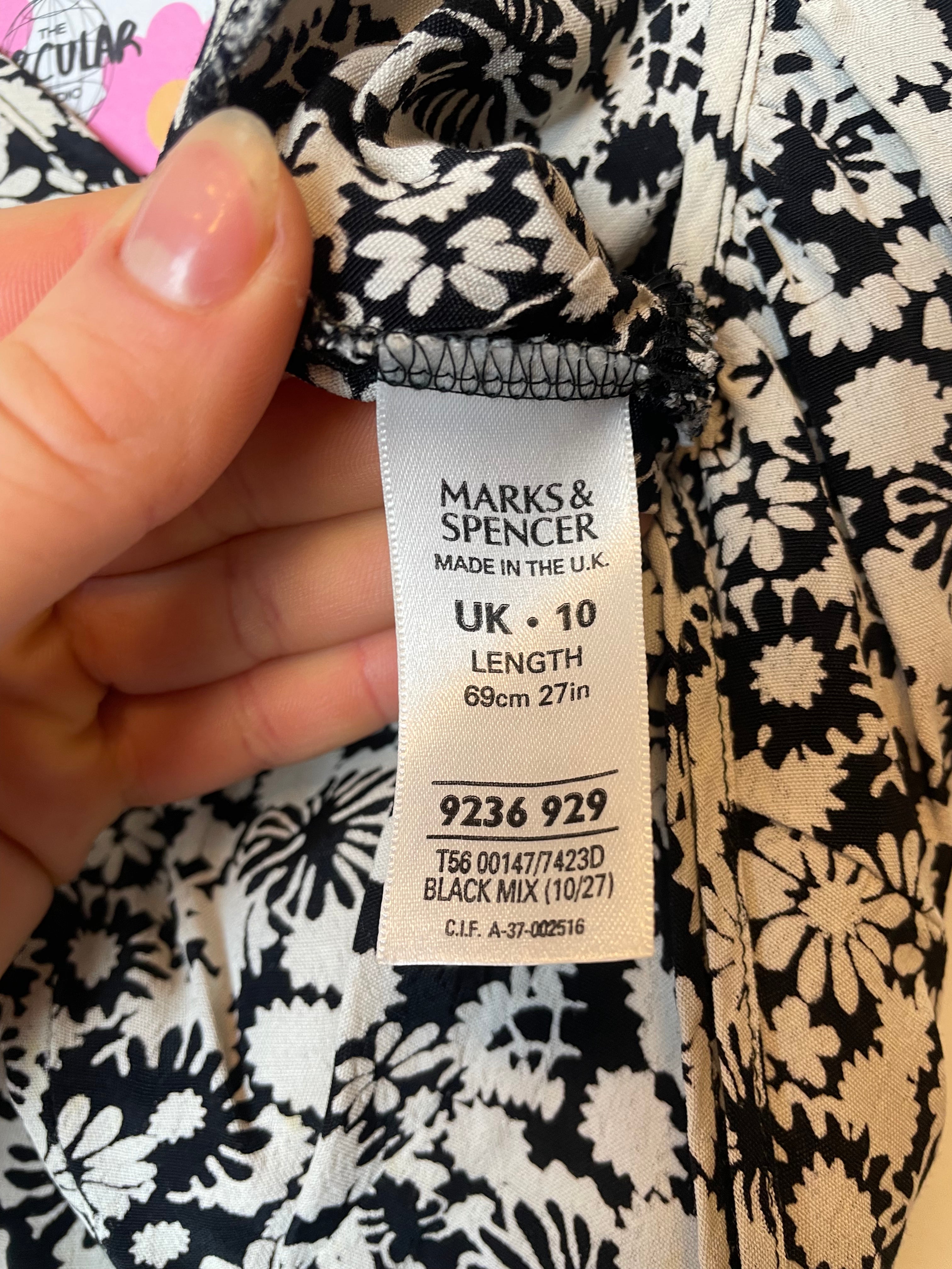 M&S Floral Print V Neck Midi Dress