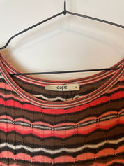 Vintage Y2k Oasis Pink and Brown Stripped Knit Dress