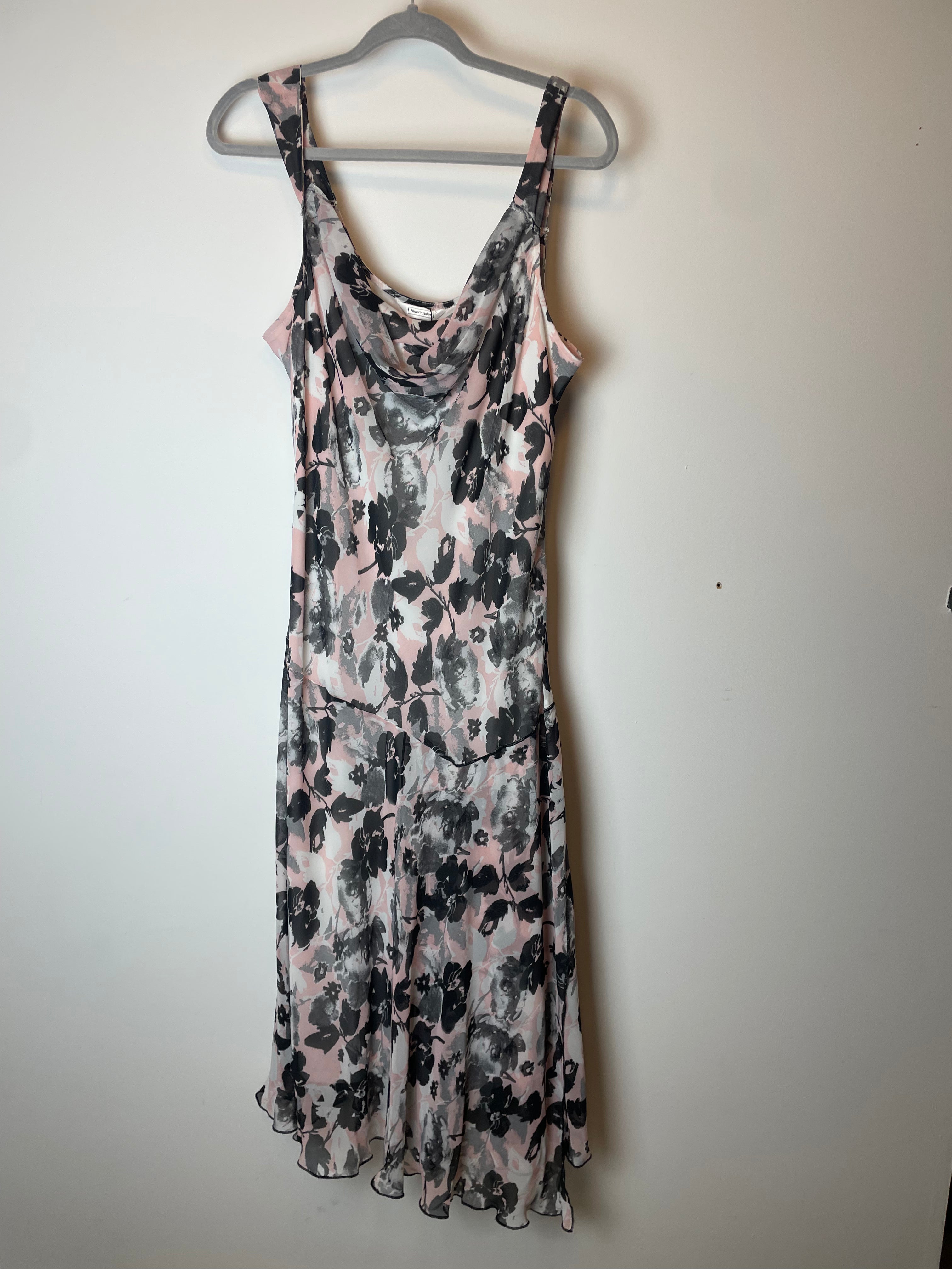 Vintage Floral Floaty Midi Dress