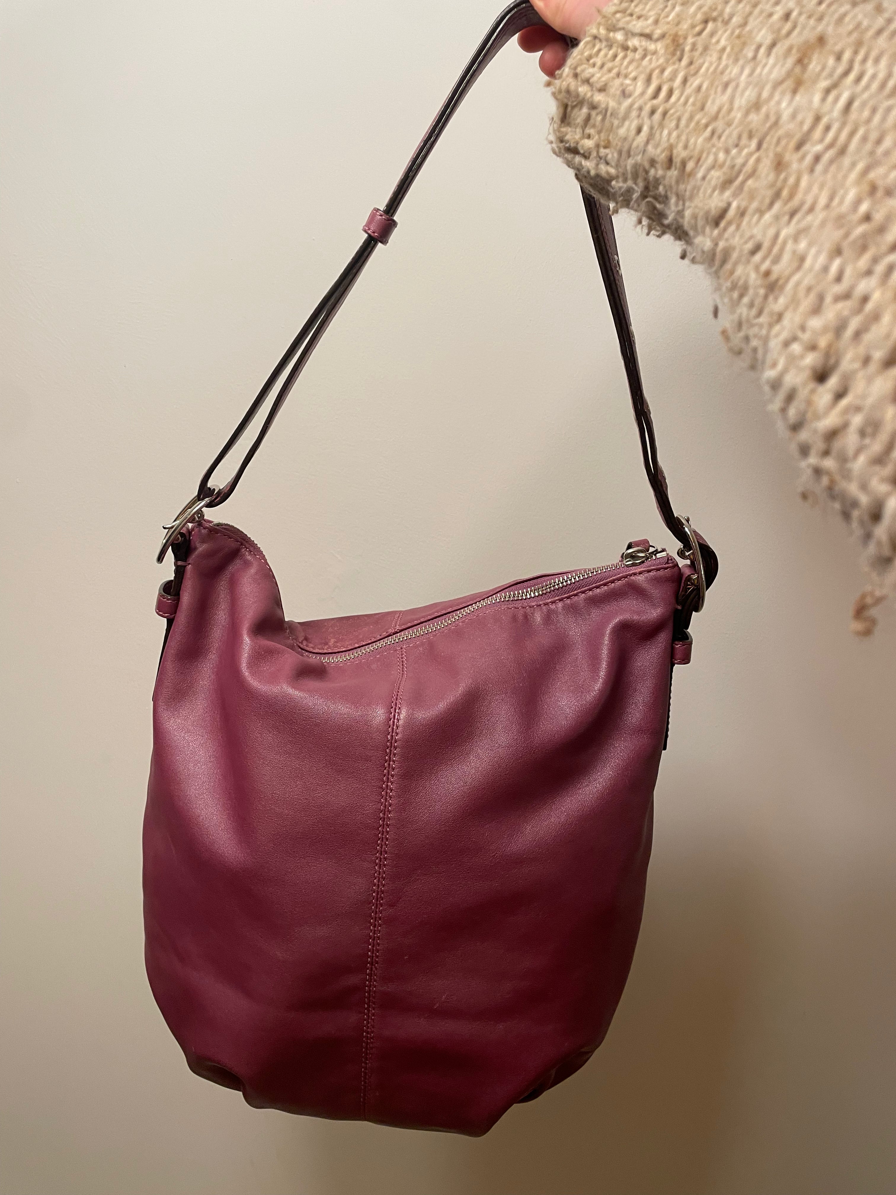 Vintage Coach Authentic Hobo Shoulder Bag in Burgundy Purple