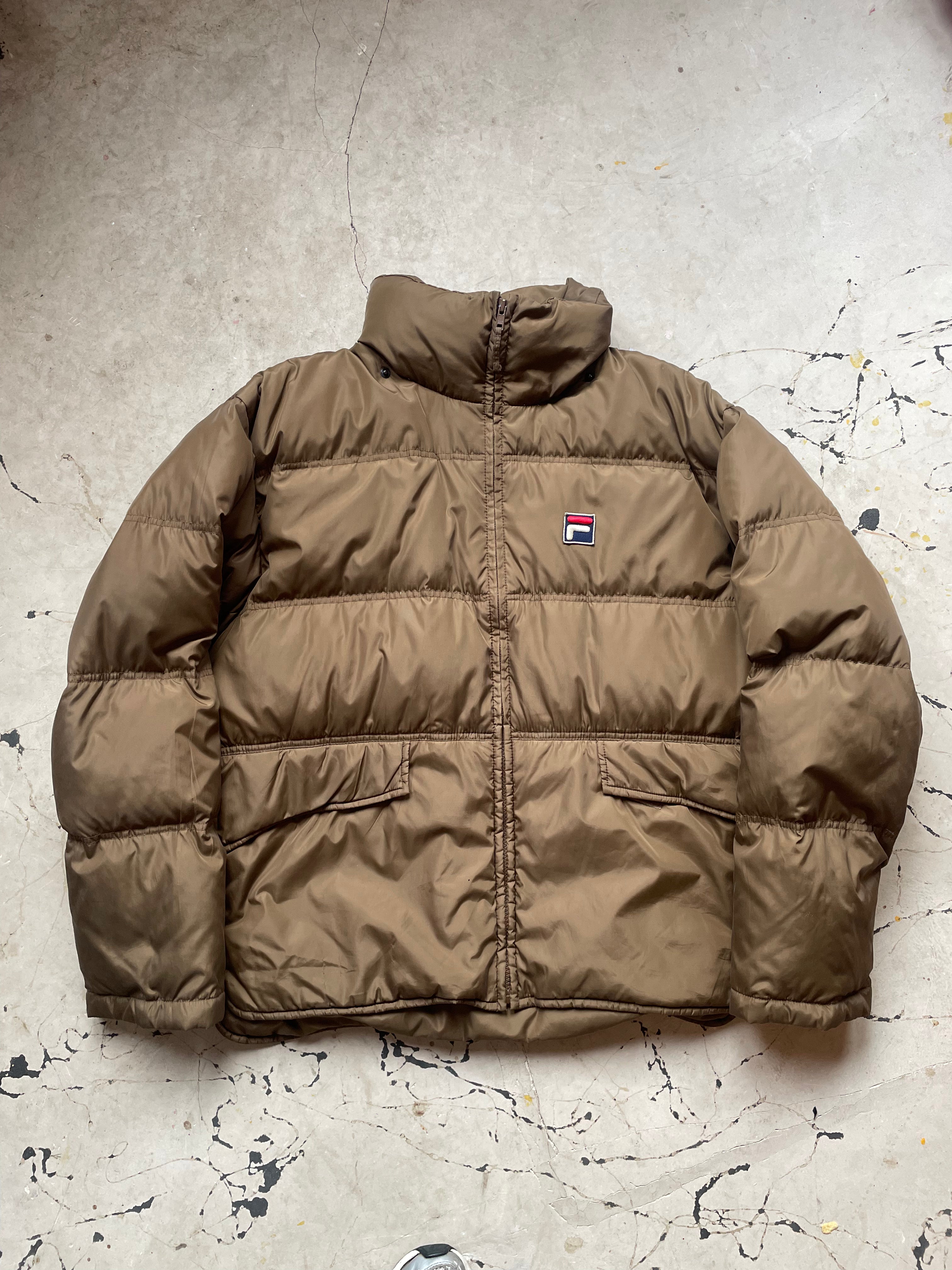 Vintage 90s Fila Brown Puffer Jacket