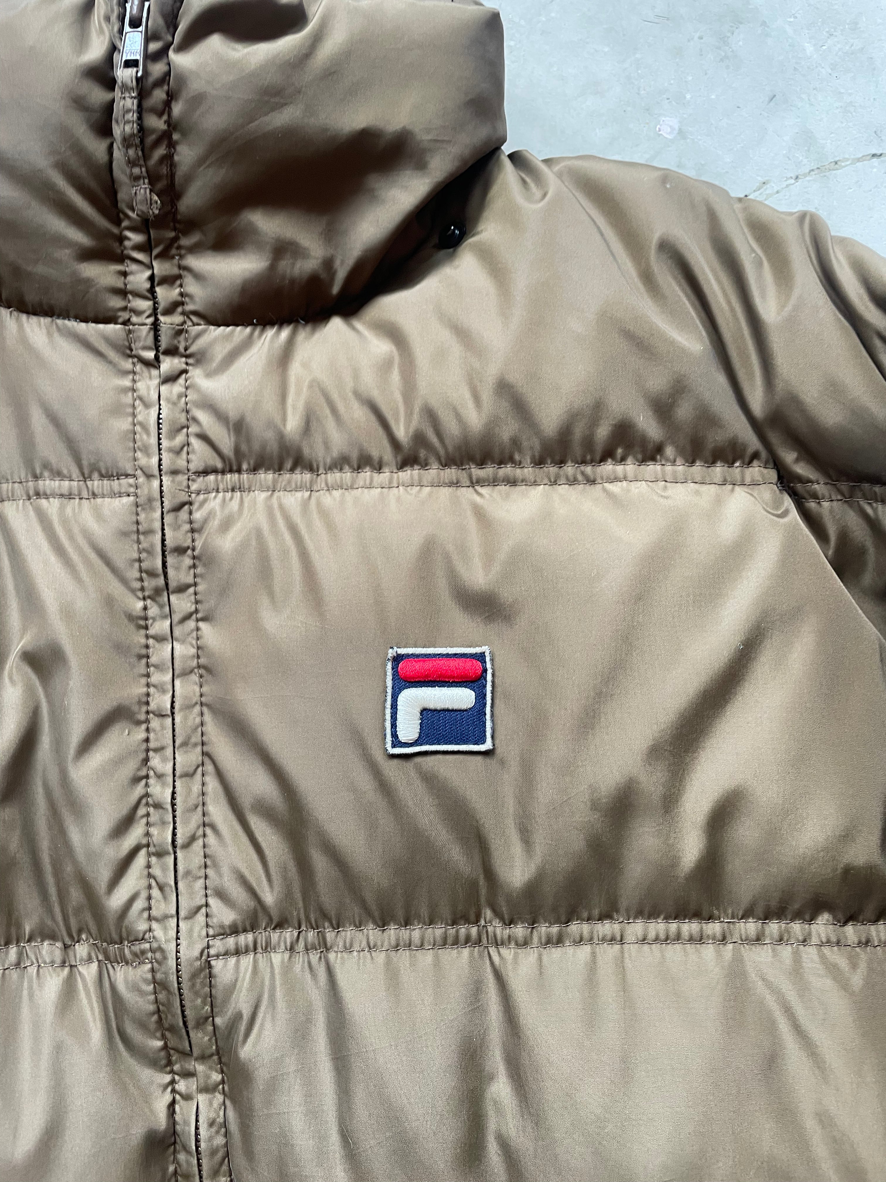 Vintage 90s Fila Brown Puffer Jacket