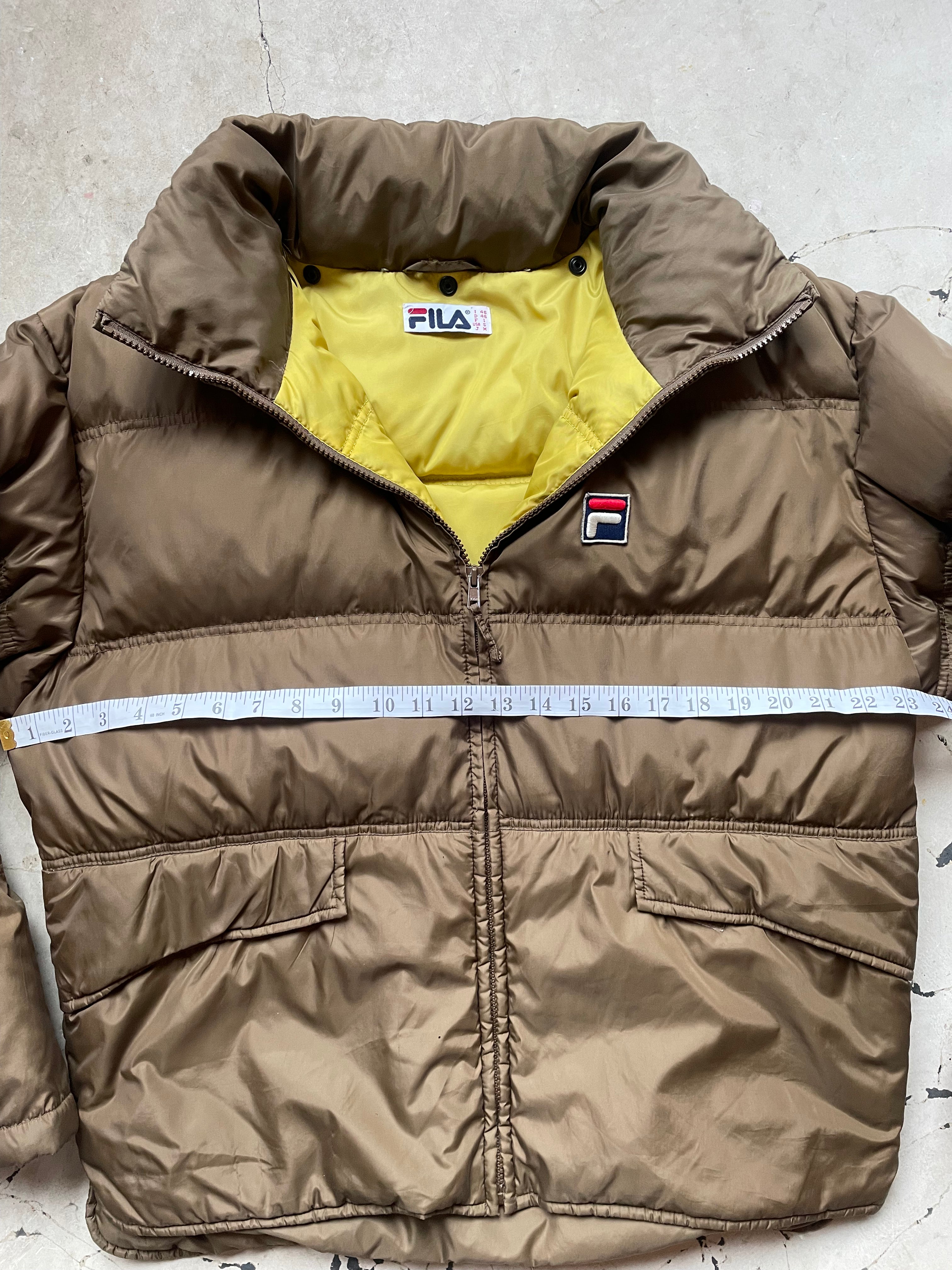 Vintage 90s Fila Brown Puffer Jacket