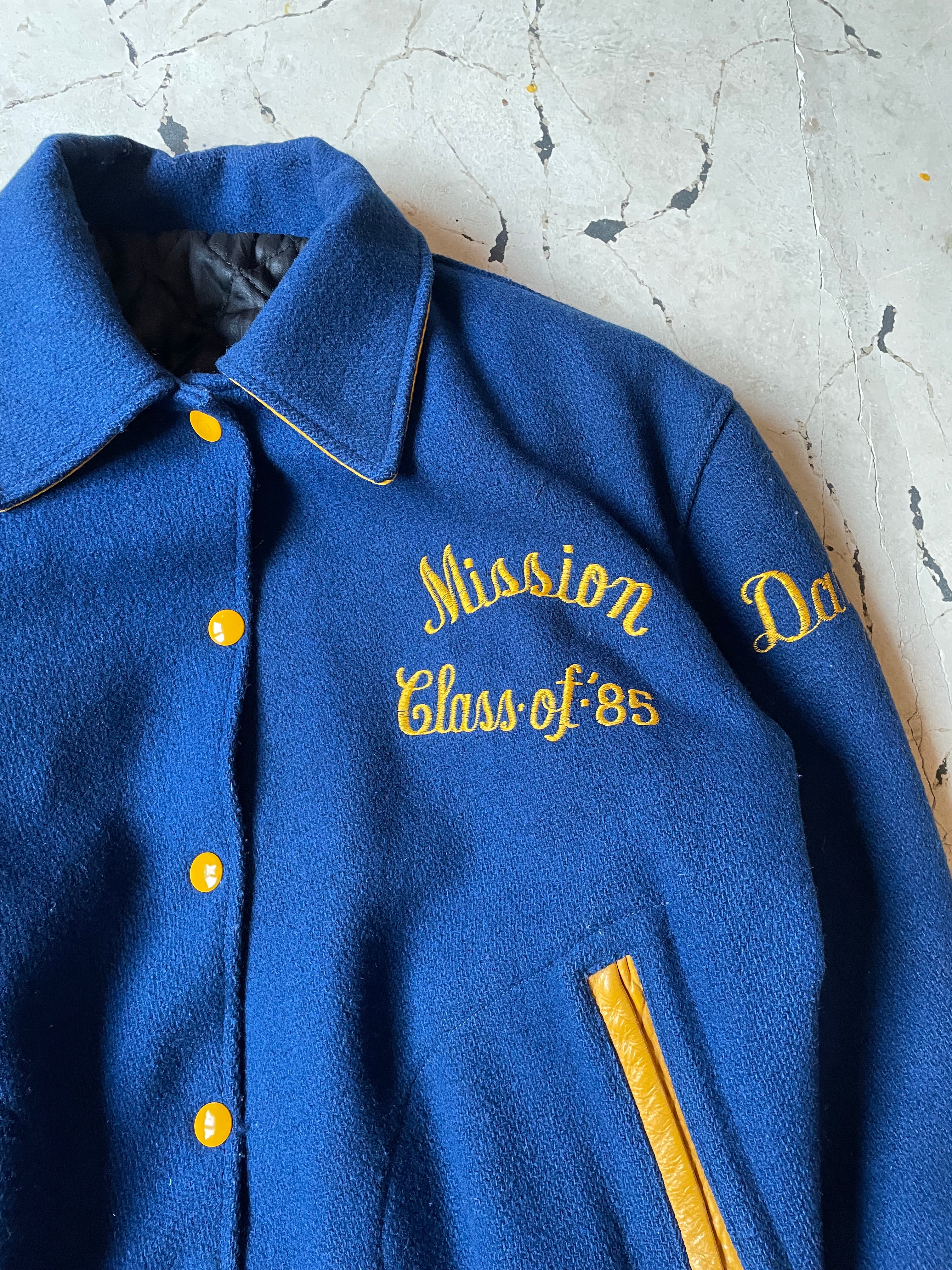 Vintage Navy Blue Mission Class of 1985 Varsity Jacket