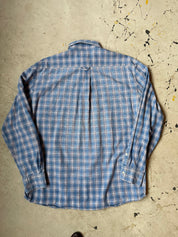 Vintage Lee Blue Tartan Shirt - Size large