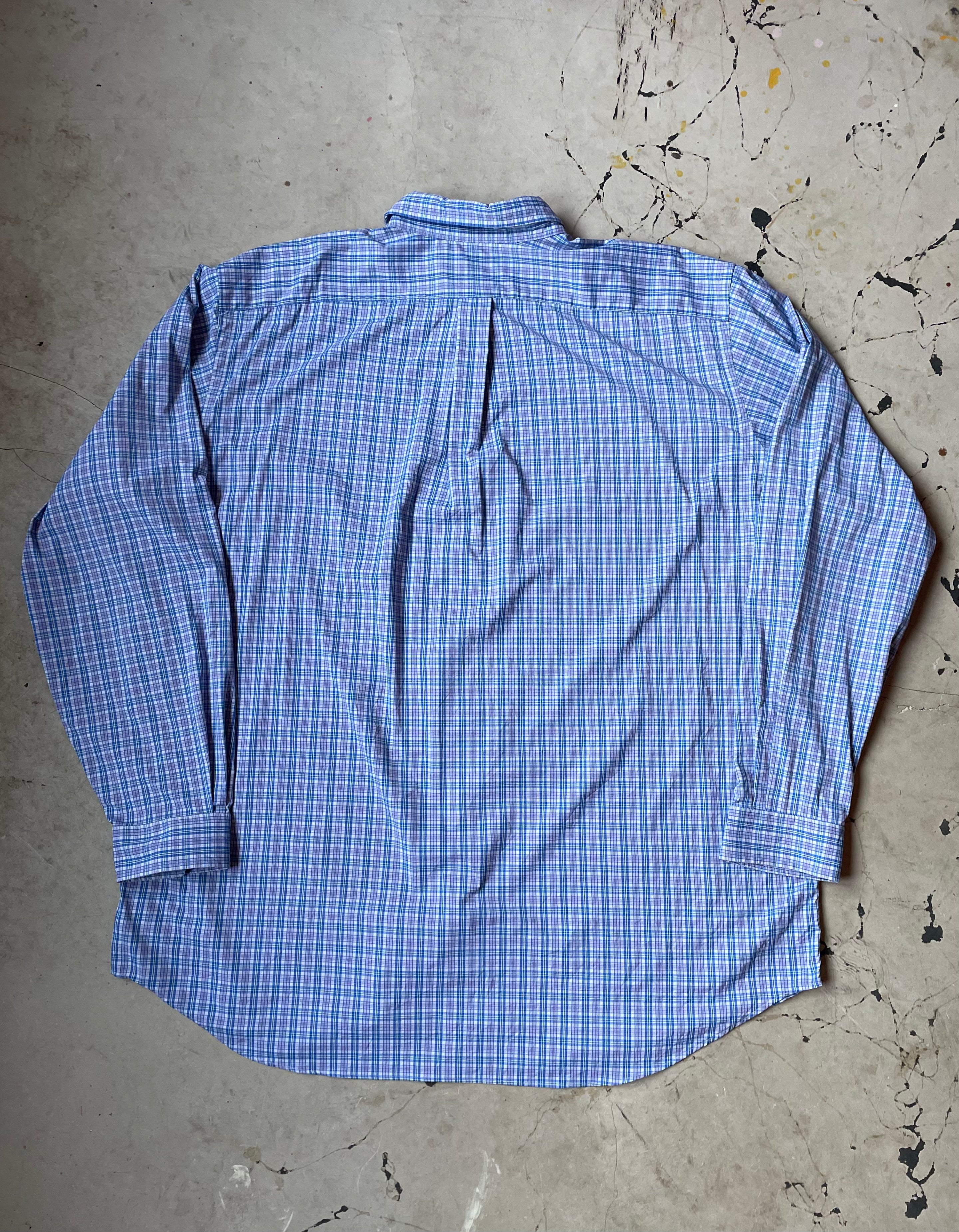 Vintage Ralph Lauren Blue Checked Shirt - Size 2XL