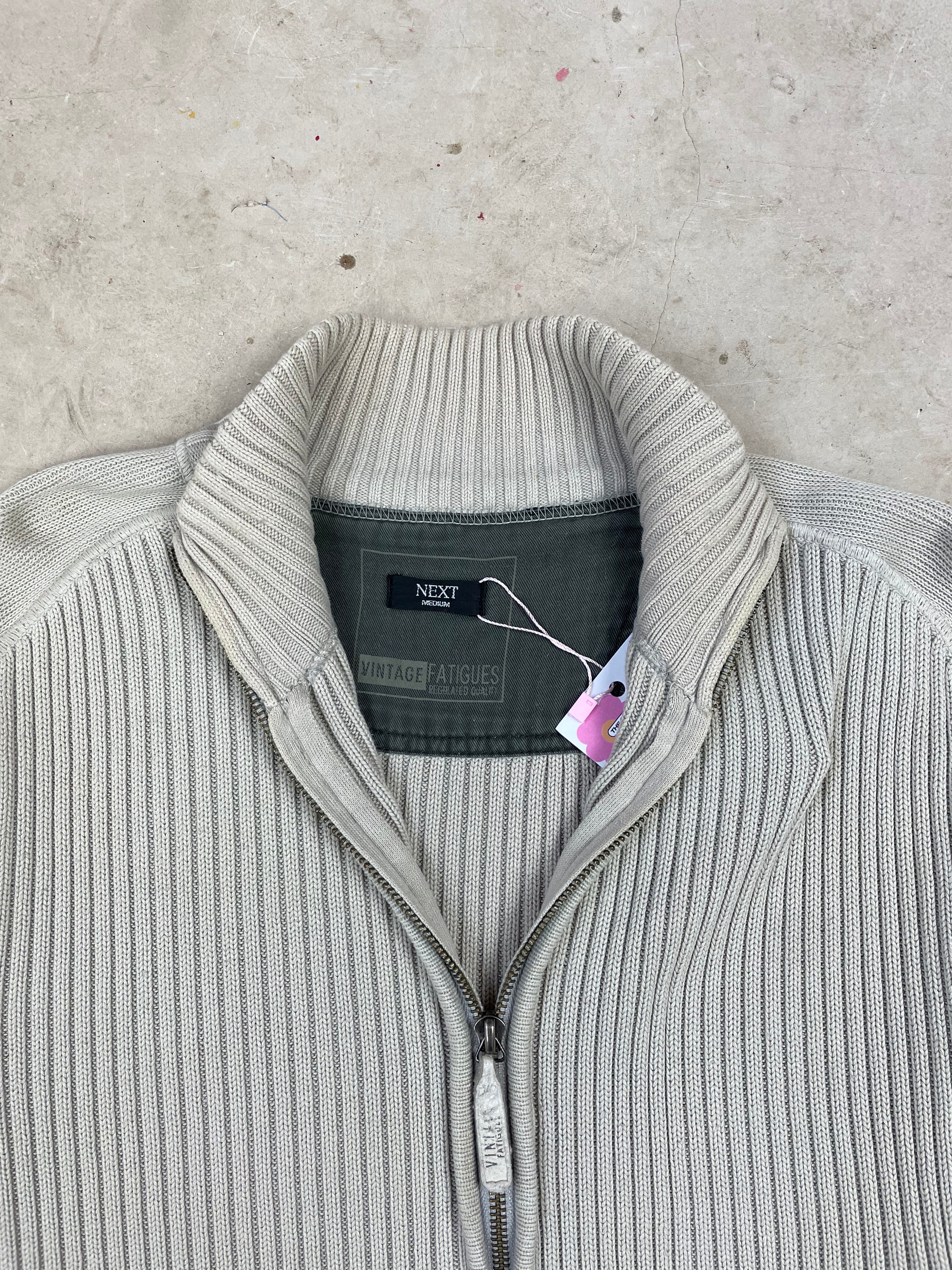 Vintage 90s Next Knit Ribbed Zip Jumper