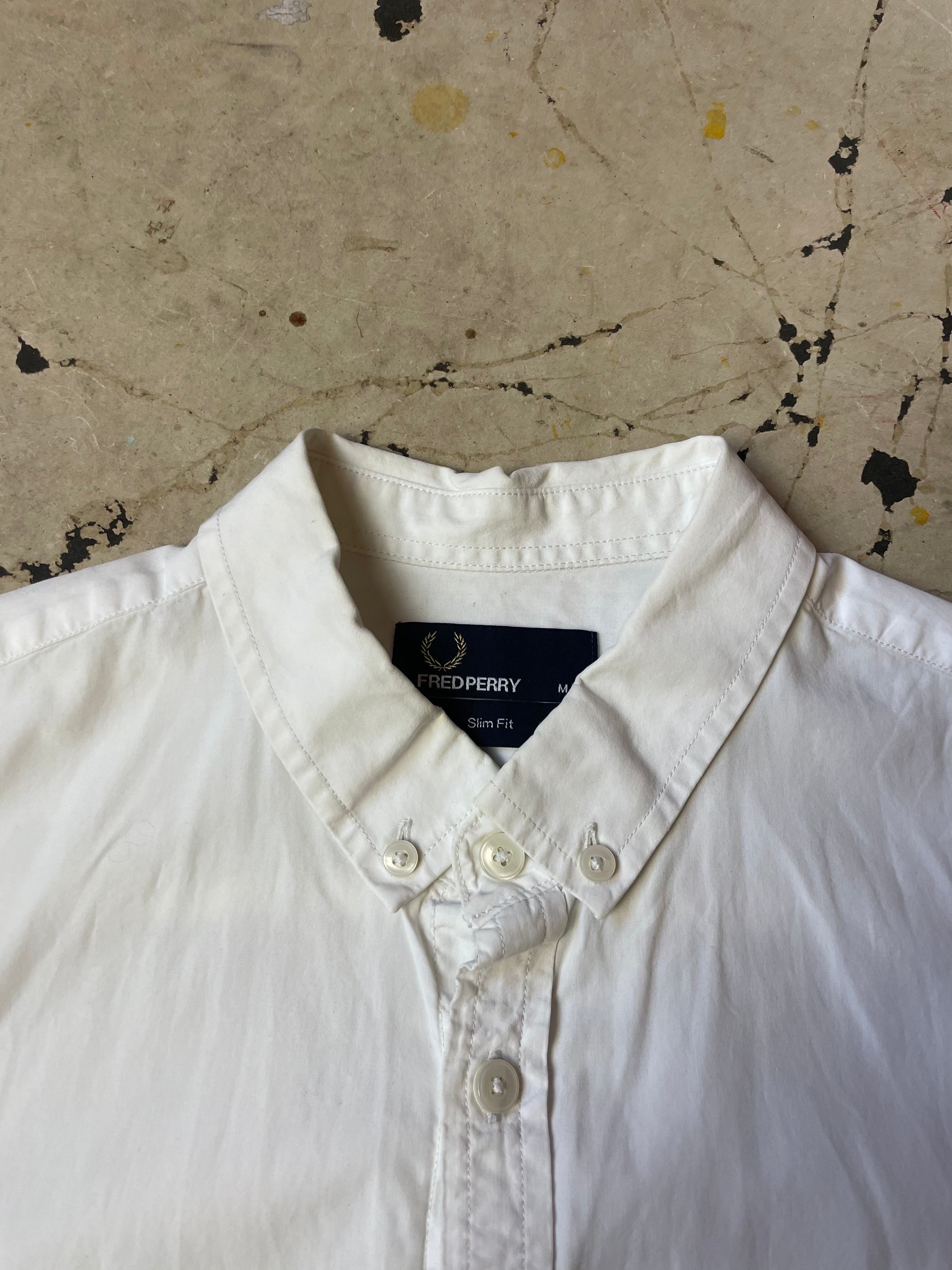 White Fred Perry Short Sleeve Shirt