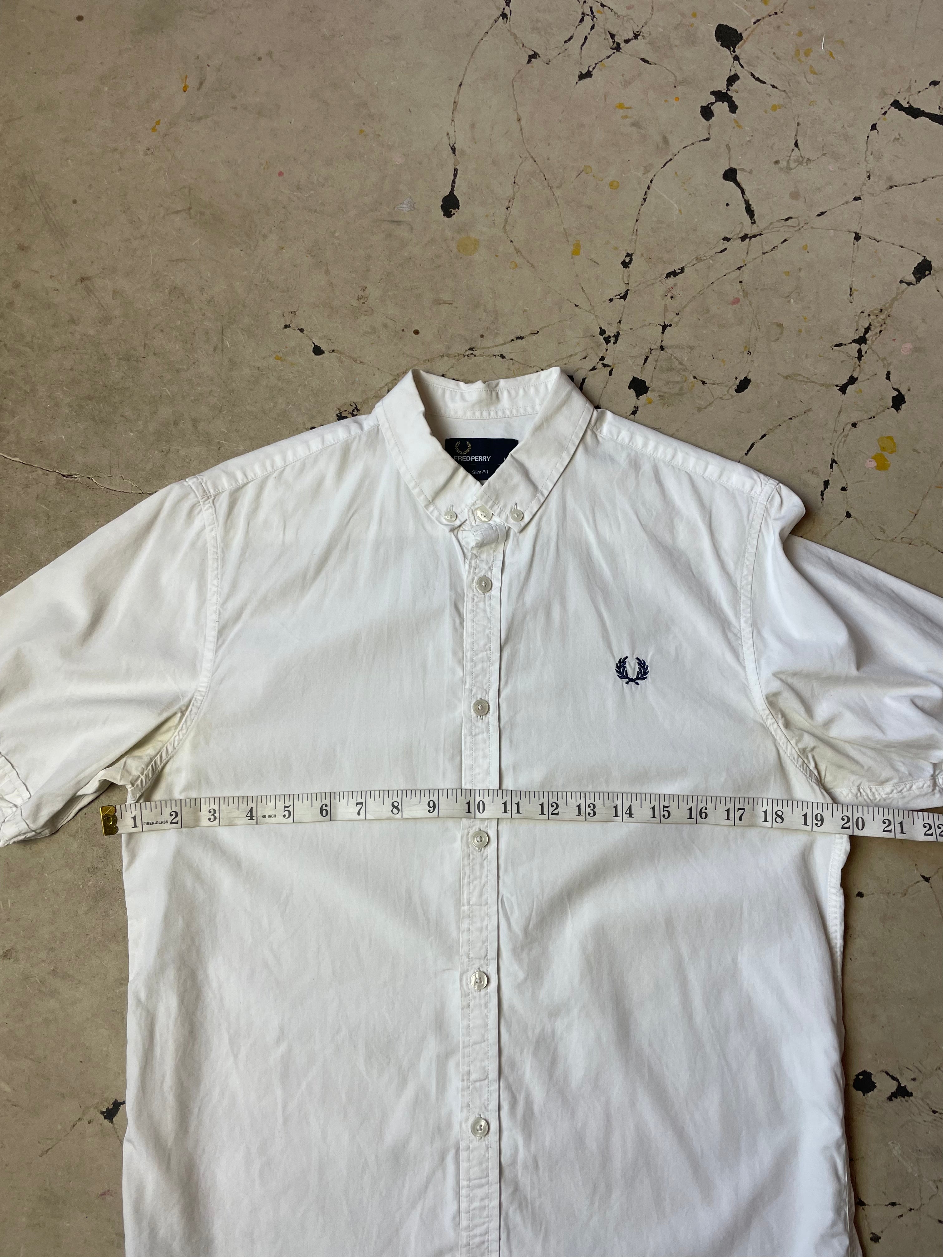 White Fred Perry Short Sleeve Shirt