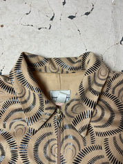 Vintage Joseff Ripkoff Beige and Black Pattern Zip up Jacket