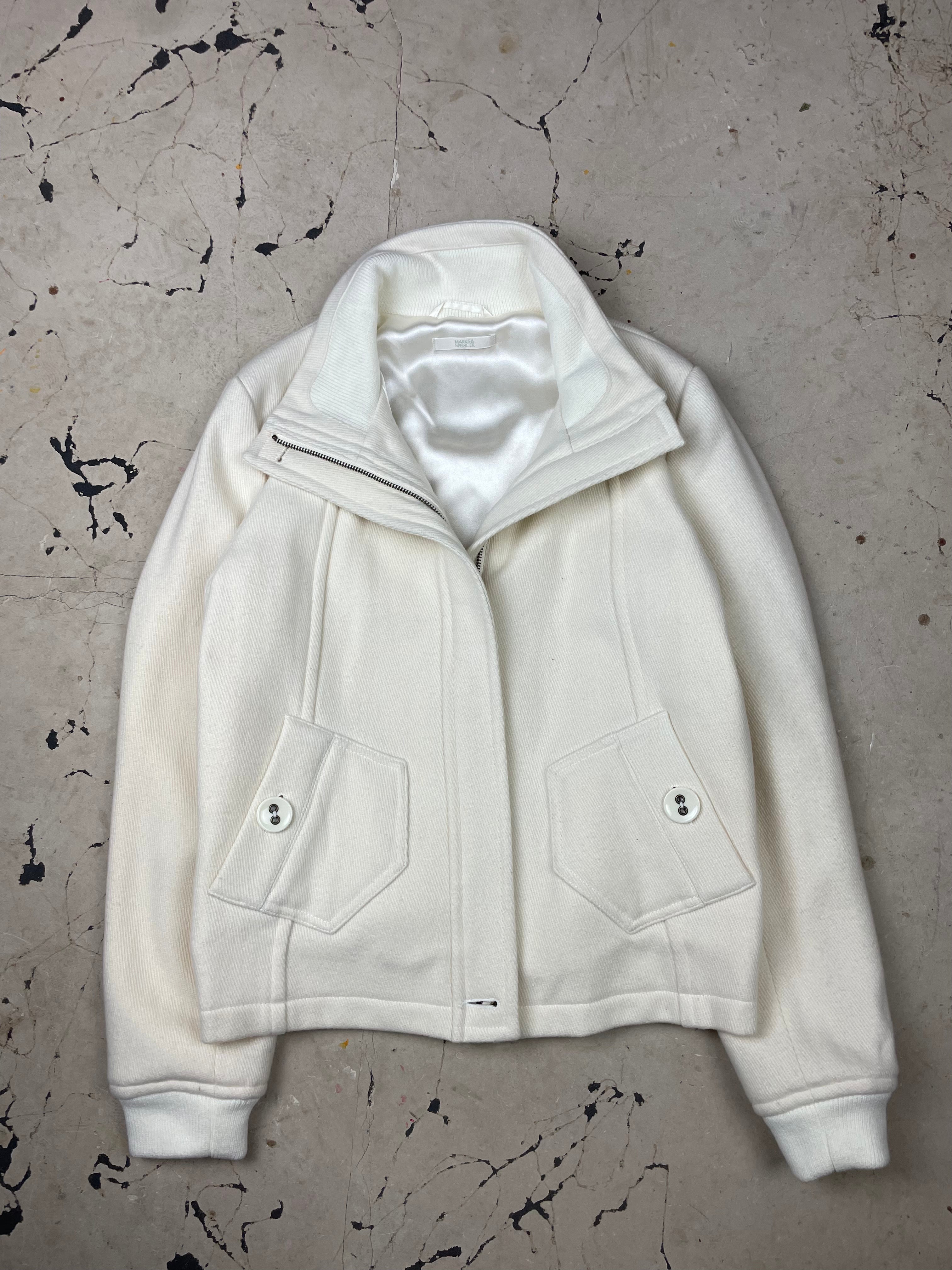 Vintage 00s Cream Wool Blend Zip up Jacket