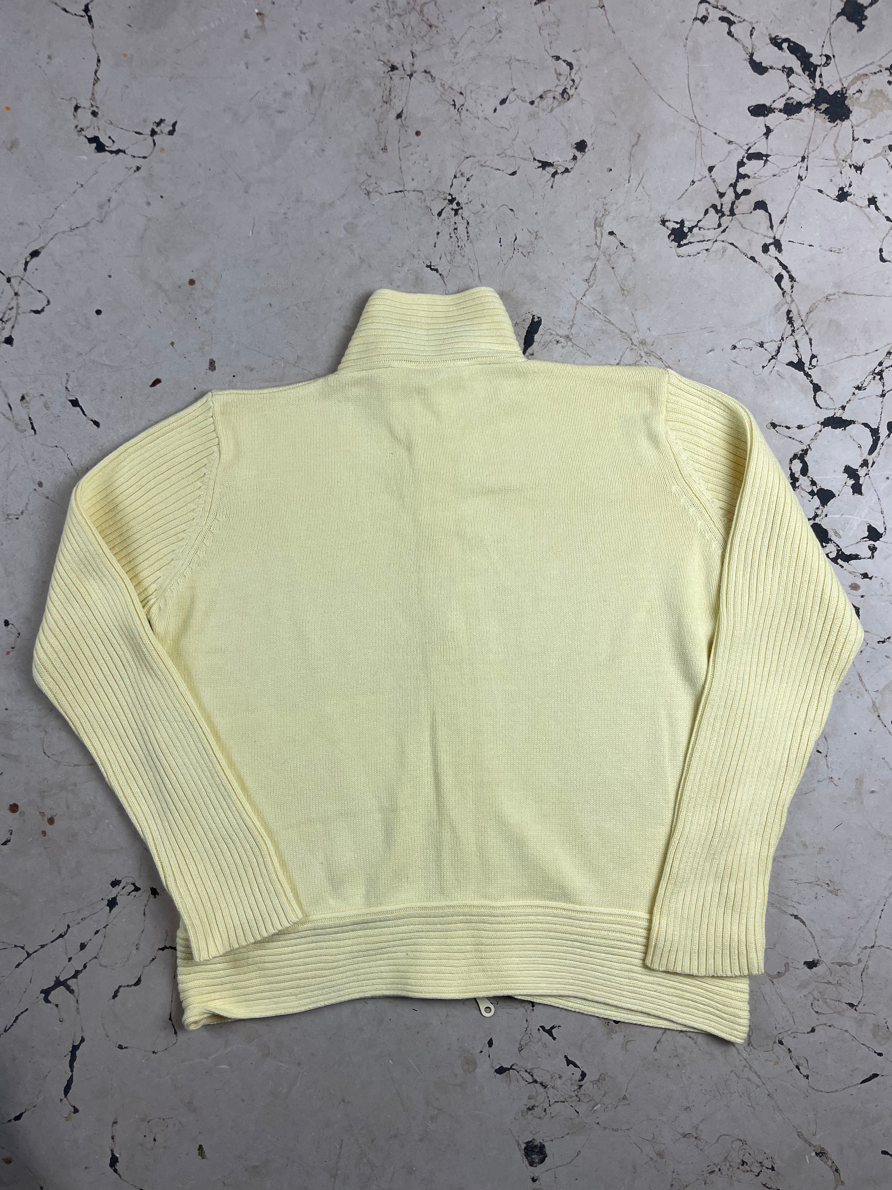 Vintage Y2K Yellow Zip Up Knit Jacket