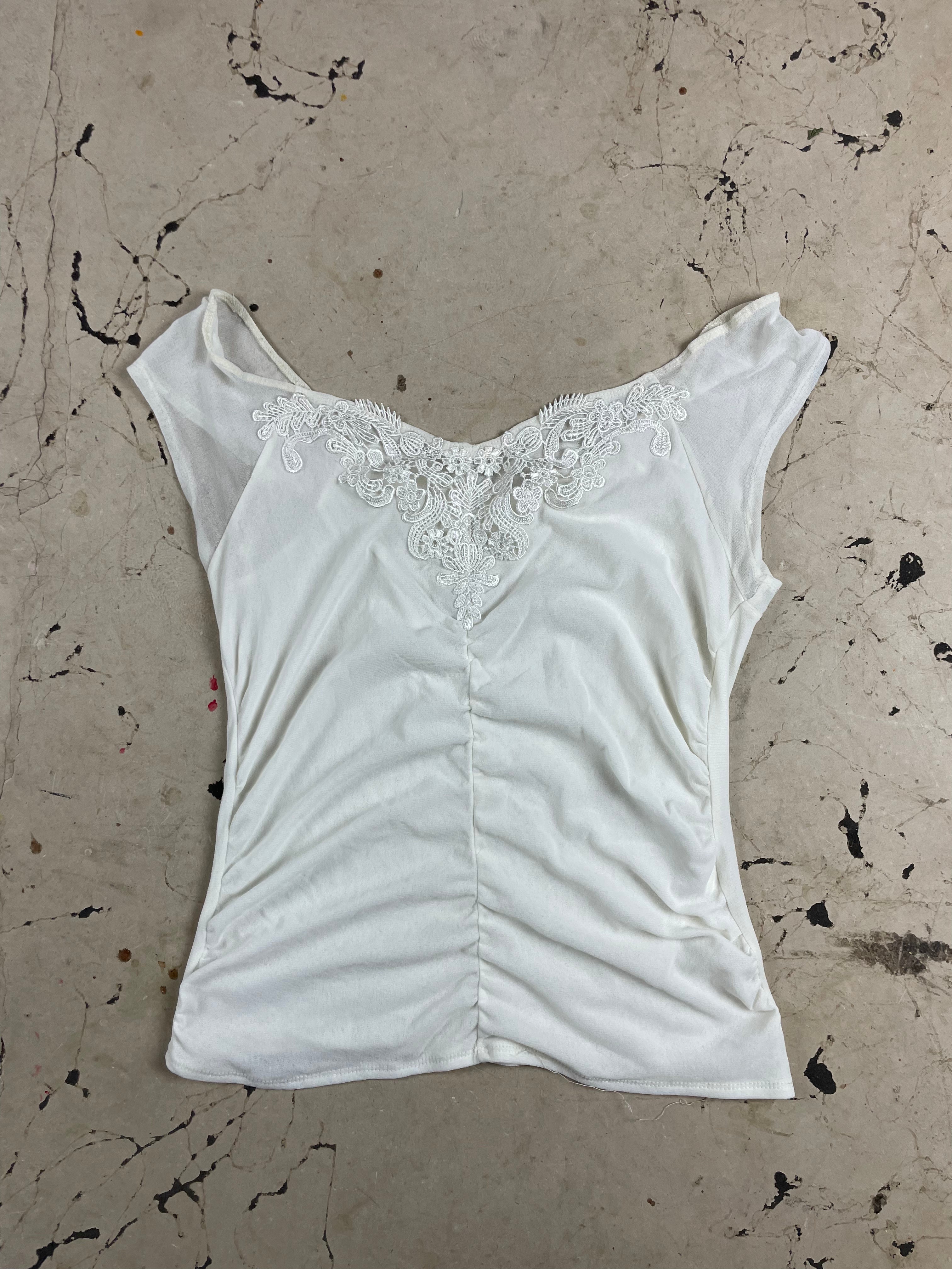 Vintage Whimsical White Lace Cami